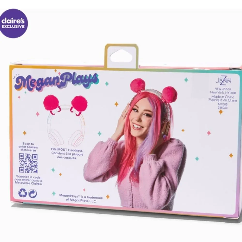 MeganPlays™ Claire's Exclusive Bling Cat Ears Headset Accessory NWT